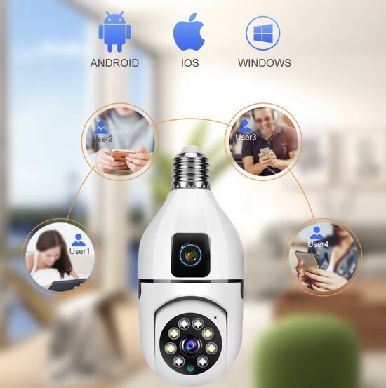 V380 Pro Dual Lens Camera Bulb 